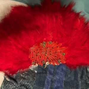 African Wedding/ party feather hand fan